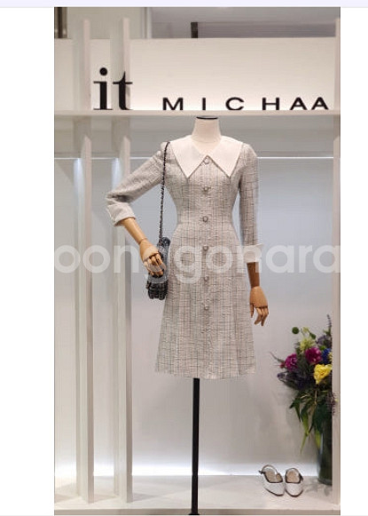 잇미샤 it michaa 빅카라 팬시 트위드 원피스 4--0