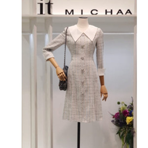 잇미샤 it michaa 빅카라 팬시 트위드 원피스 4