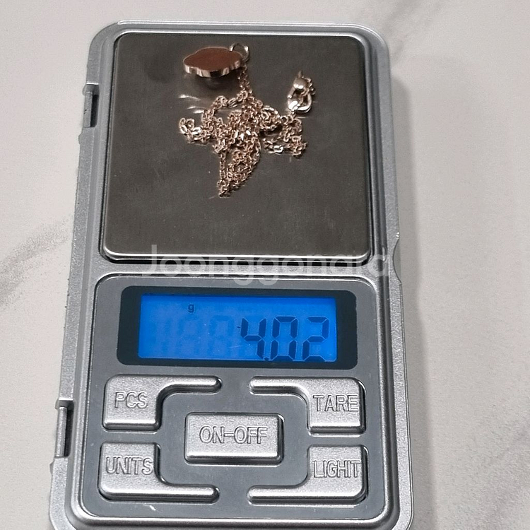 18k화이트 에폭시 핑크골드 목걸이--1