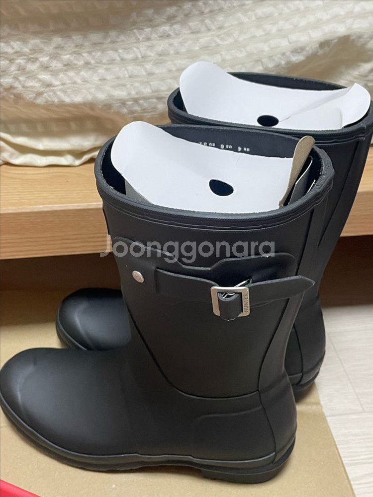 헌터 레인부츠 오리지널 숏 (블랙)37--1