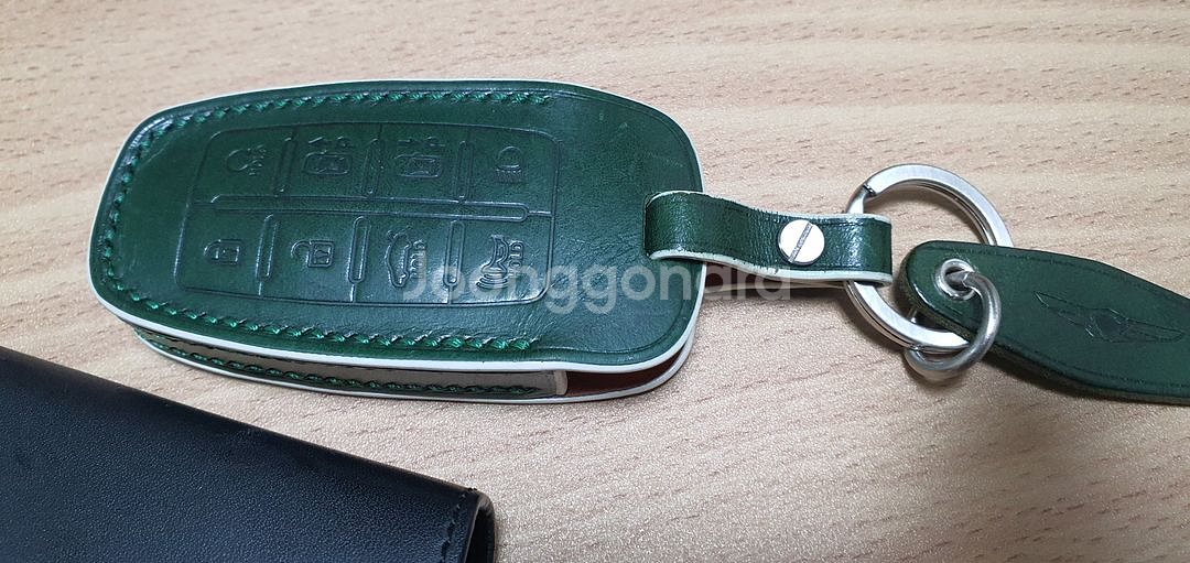 제네시스 G 8버튼 키케이스 가죽 (검정, 녹색)--1