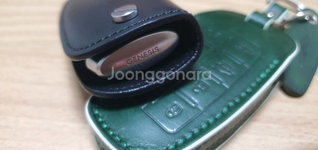 제네시스 G 8버튼 키케이스 가죽 (검정, 녹색)--3