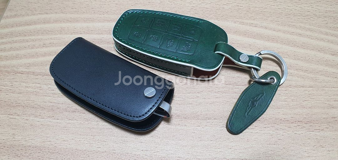 제네시스 G 8버튼 키케이스 가죽 (검정, 녹색)--2