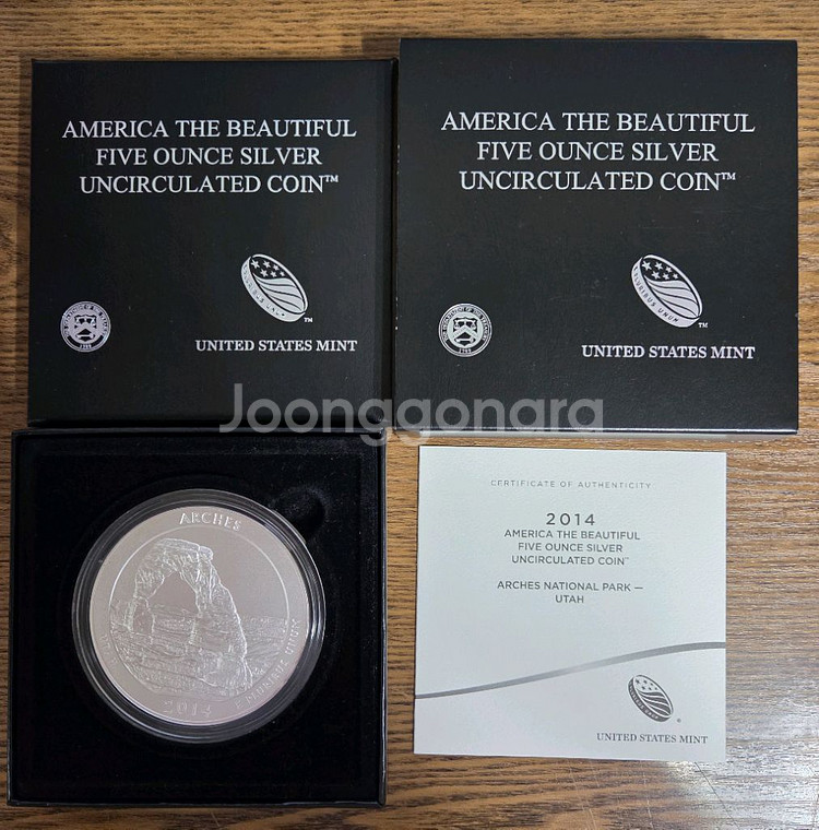[은화] ATB Arches 5온스 은화, 박스+COA--0