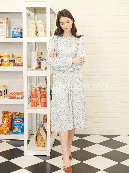 미착용) 랭앤루 데라 플라워 롱 원피스 화이트 봄 가을--1