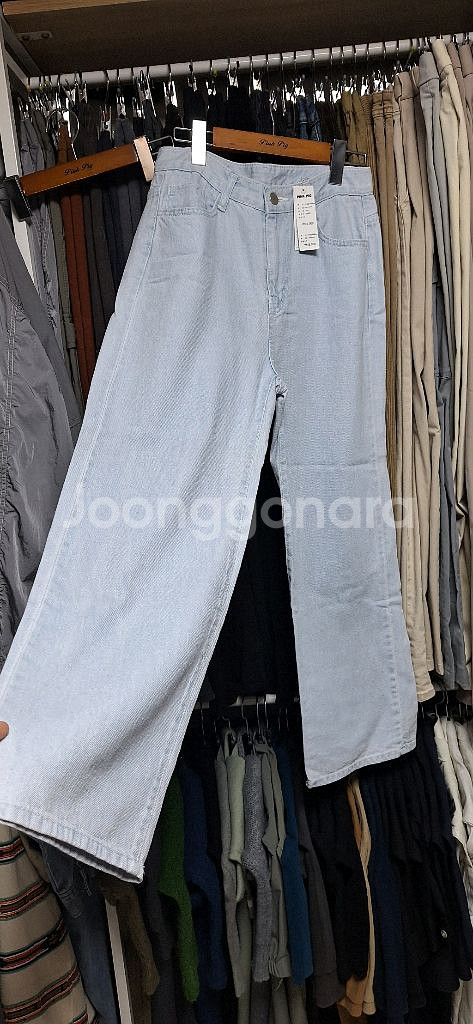 여자 와이드 연청바지--1