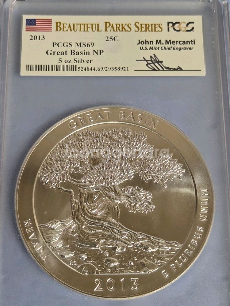 [은화] 미국 Basin 5oz 그레이딩 은화--1