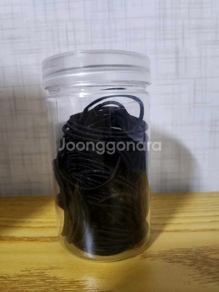 고무줄 헤어밴드 2mm 블랙 100개--1
