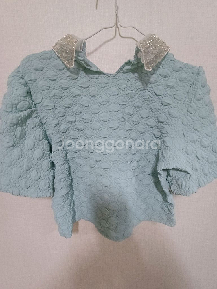 단정 카라 올록볼록 반팔 블라우스 XL--8