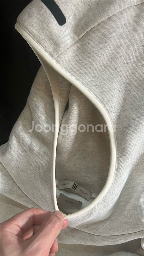 아디다스 x 피어 오브 갓 애슬레틱스 헤더 후드티 L--2