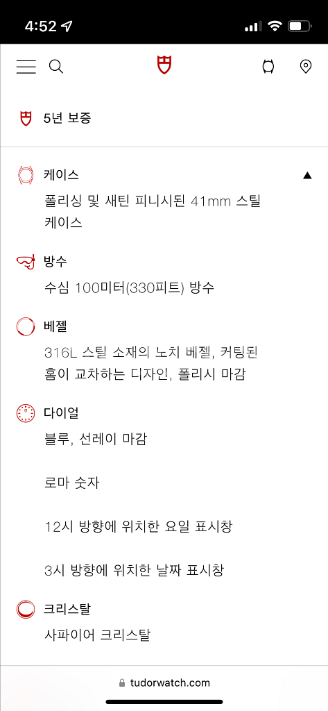 튜더 로얄 청판 시계--6