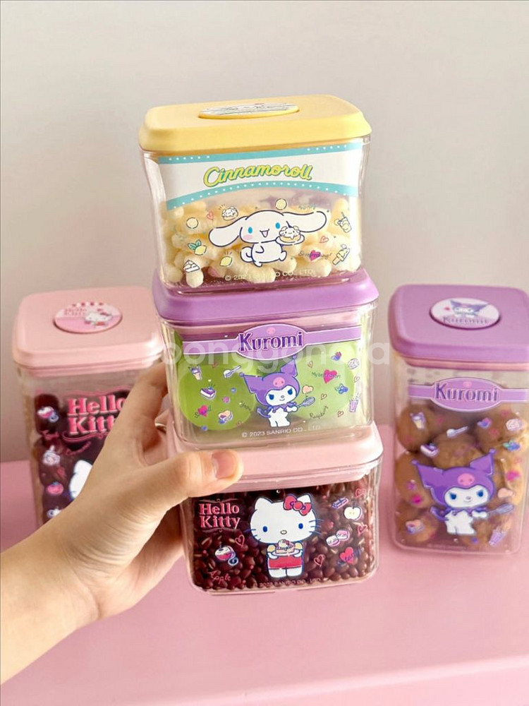 산리오 시나모롤 내열 진공 밀폐 시리얼 분유보관함 세트--3