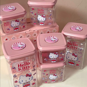 산리오 헬로키티 내열 진공 밀폐 시리얼 분유보관함 세트