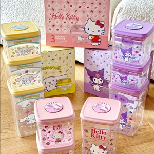 산리오 헬로키티 쿠로미 시나모롤 내열 진공 밀폐 보관함