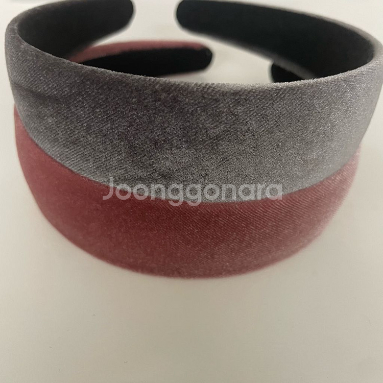 에이블리 벨벳 머리띠 헤어밴드 핑크 그레이--4