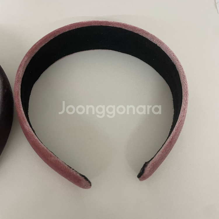 에이블리 벨벳 머리띠 헤어밴드 핑크 그레이--6