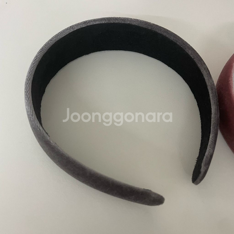에이블리 벨벳 머리띠 헤어밴드 핑크 그레이--5