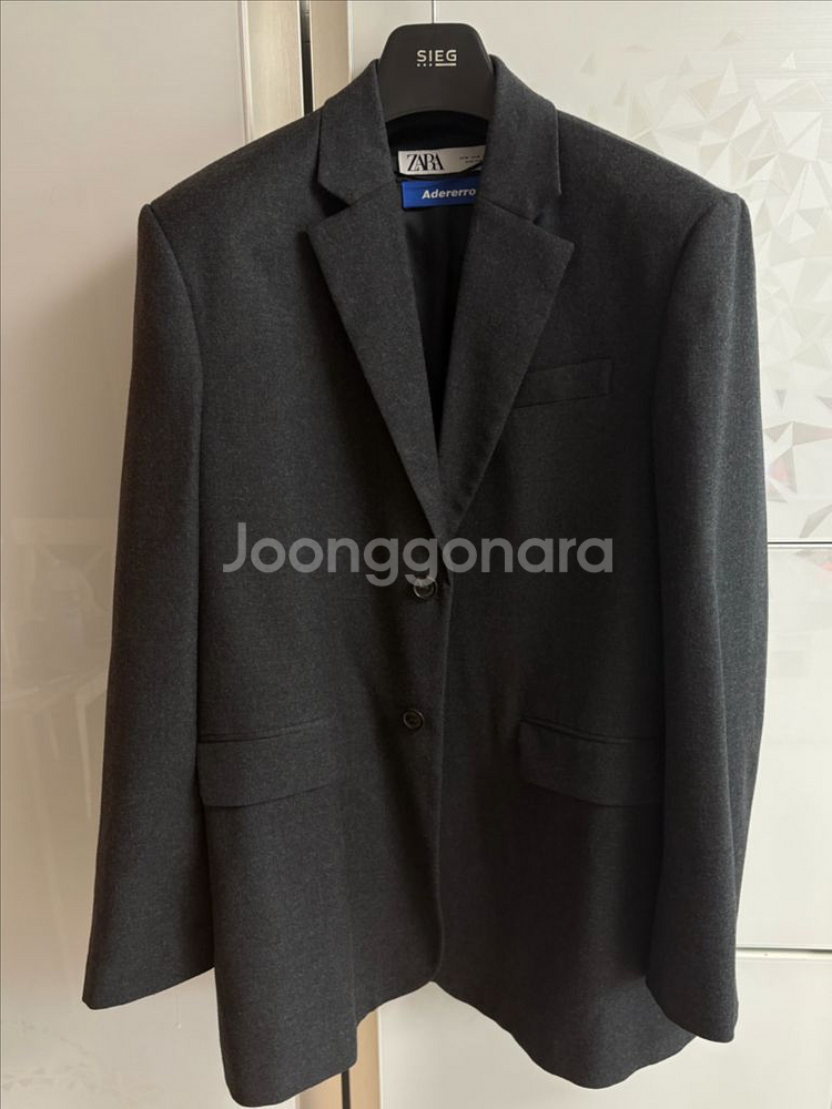 자라 아더에러 오버사이즈 울 블레이저 다크 그레이(m)--1