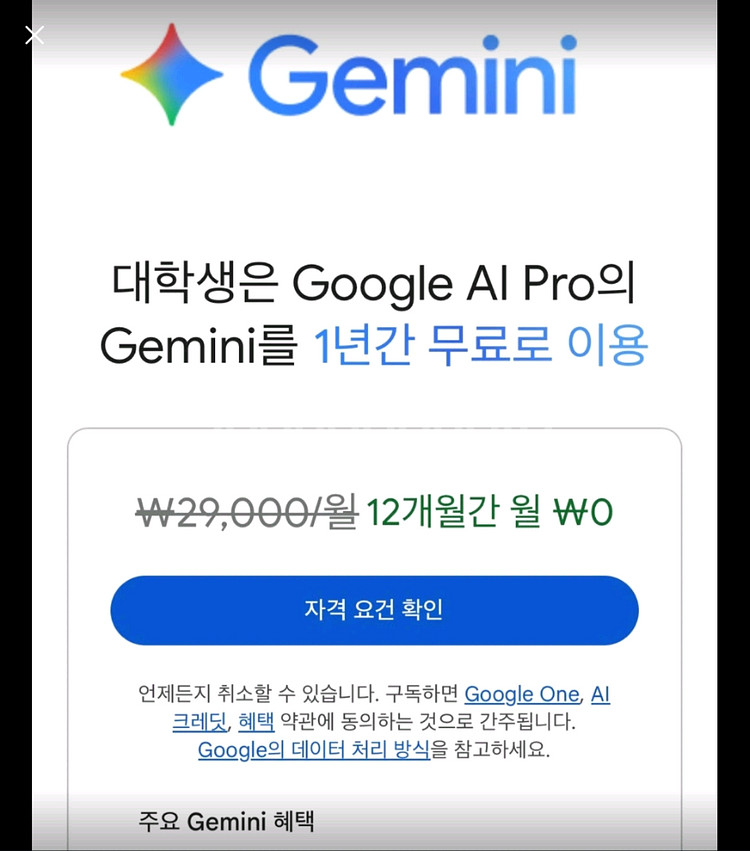 제미나이 프로 대학생 or 6개월 삽니다--0