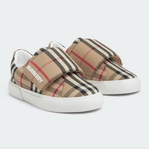 버버리키즈 체크 벨크로 스니커즈