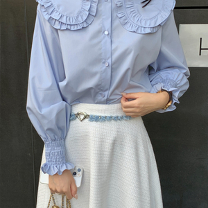 페이지유 블라우스 & 스커트 & 벨트 참 세트