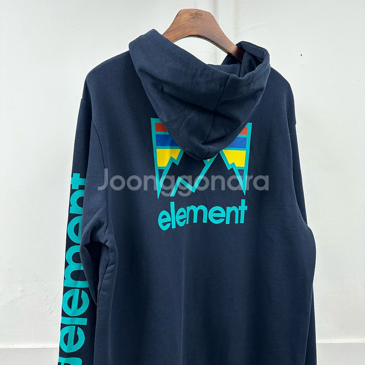 ELEMENT 퀵실버 레터링 후드 티셔츠 105 (L)--1