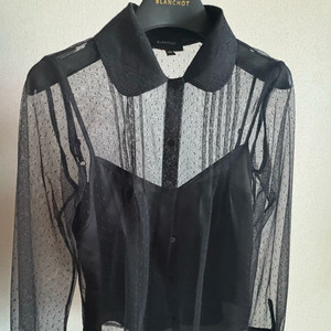 블랑쇼 블랙 튤 블라우스(XS)
