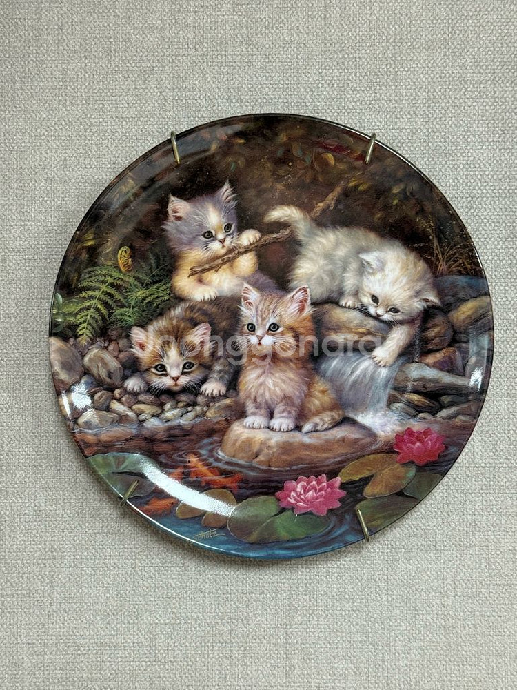 빈티지 고양이 장식 접시 팝니다.--0