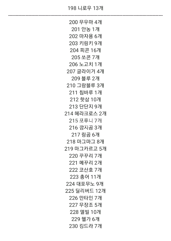 포켓몬 001~248 띠부띠부씰 팔아요!!--6