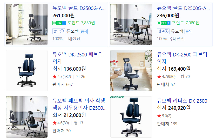 듀오백 DK2500G 의자--3
