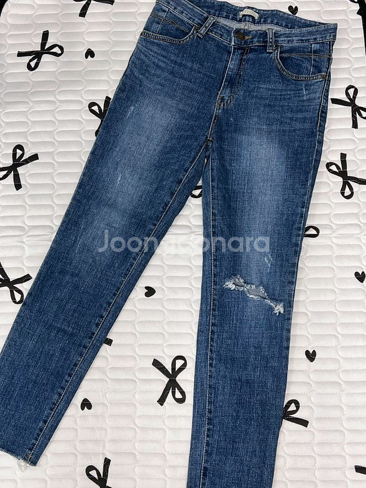빈티지 데님 중청바지 일자바지 워싱바지 여성 m--5