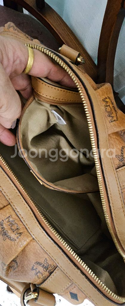 MCM 비세토스 보스턴백 브라운정품--7