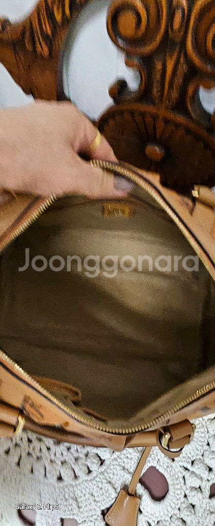 MCM 비세토스 보스턴백 브라운정품--8