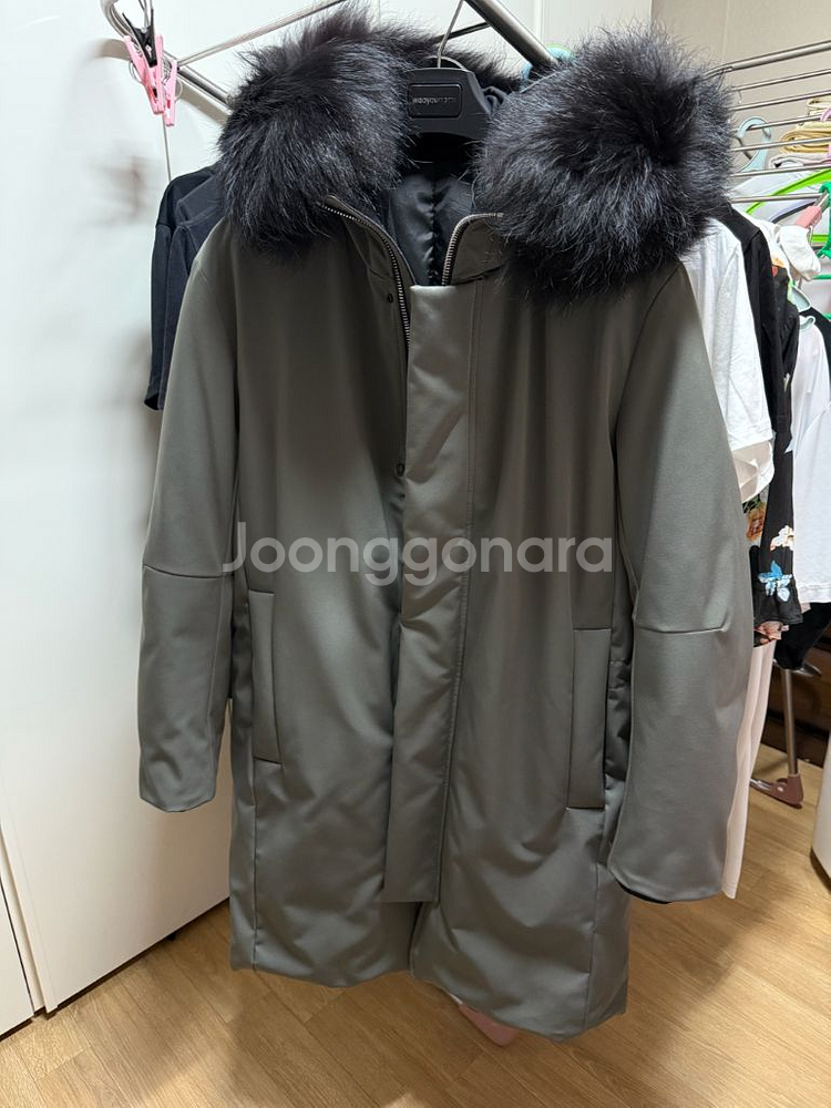 솔리드옴므 168 폭스퍼 패딩 카키그레이 48--0