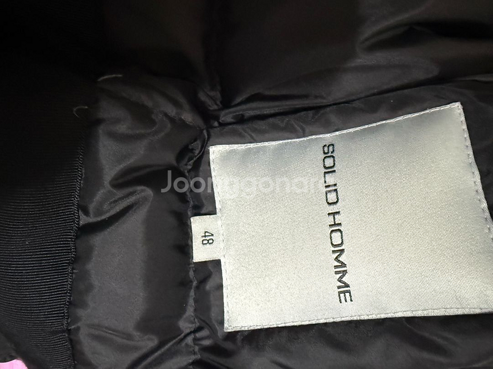 솔리드옴므 168 폭스퍼 패딩 카키그레이 48--4