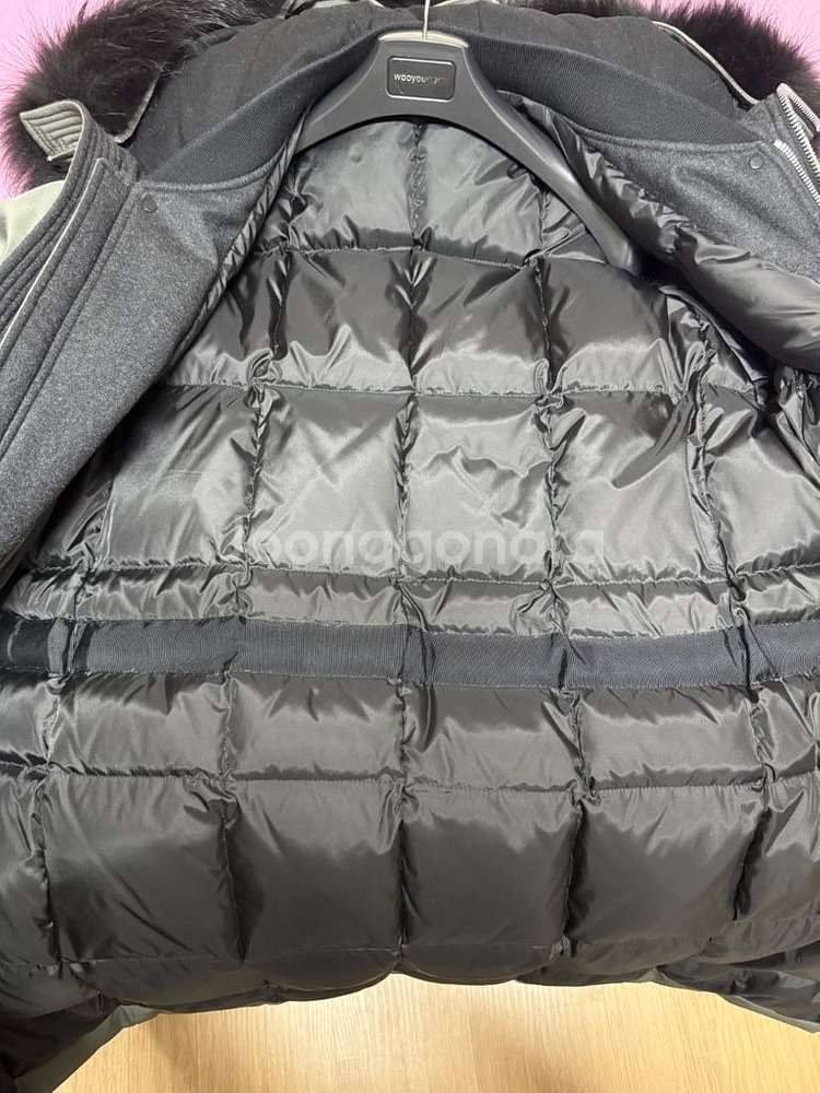 솔리드옴므 168 폭스퍼 패딩 카키그레이 48--5