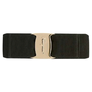 페라가모 바라보우 리본 헤어핀 블랙