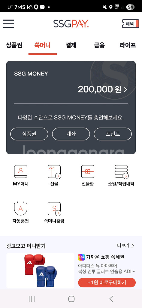 ssg머니 20만원--0