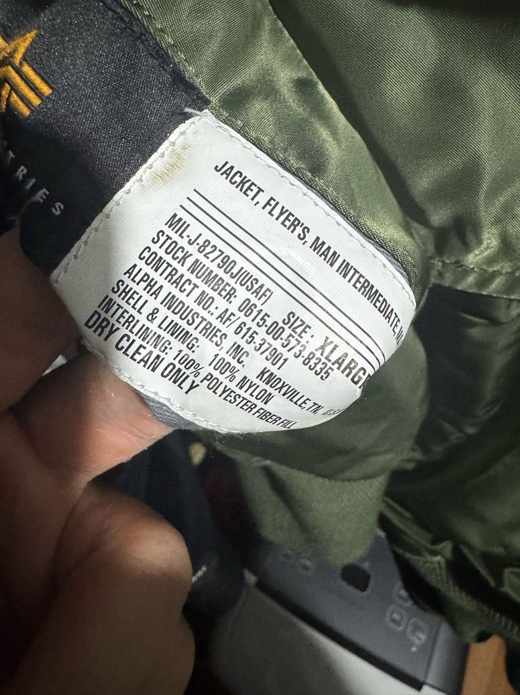 [XL] 알파인더스트리 MA-1 세이지컬러 새제품--4