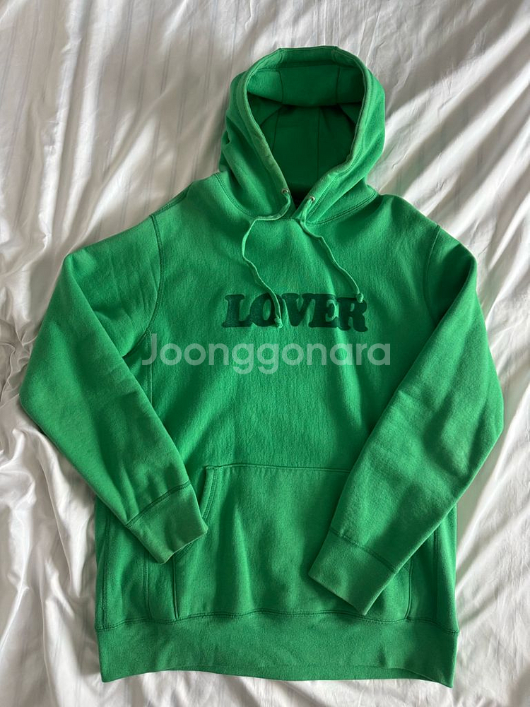 [XL] 비앙카샹동 LOVER 후드티 후디 그린--1