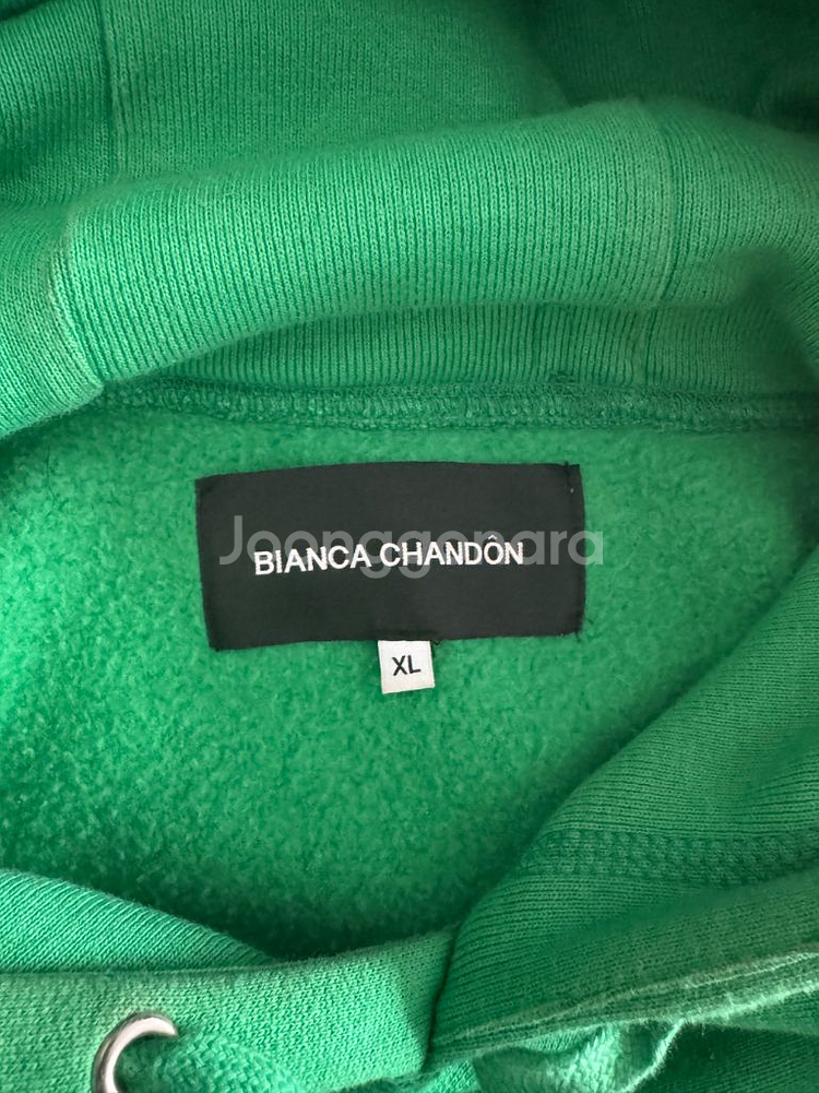 [XL] 비앙카샹동 LOVER 후드티 후디 그린--3