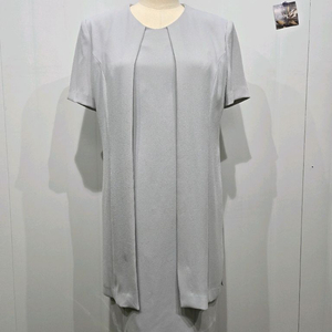 꾸레쥬 반팔 정장 원피스 회색