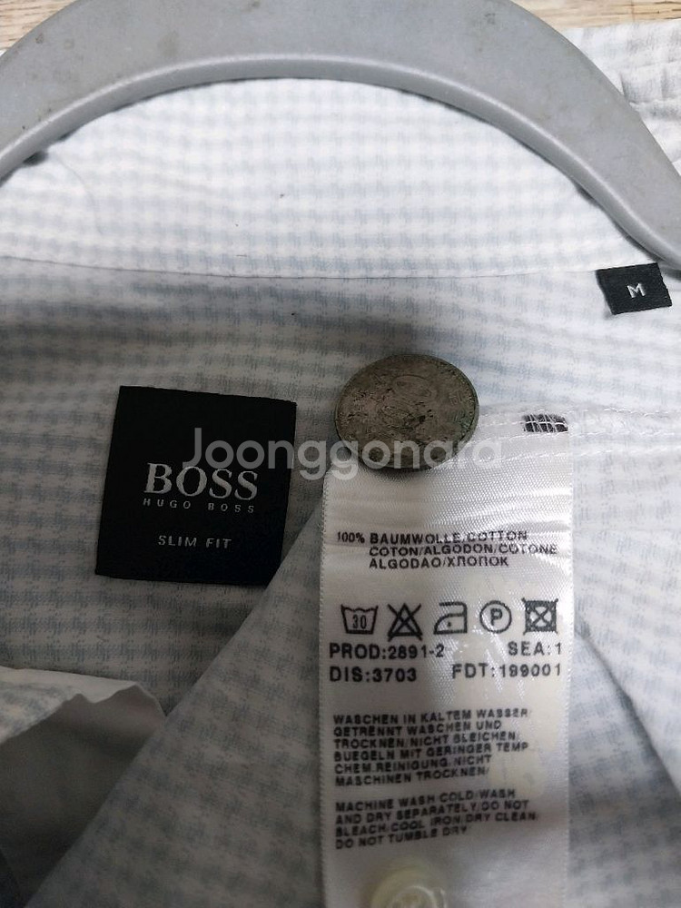 휴고보스/100) 반팔 슬림핏 셔츠--3