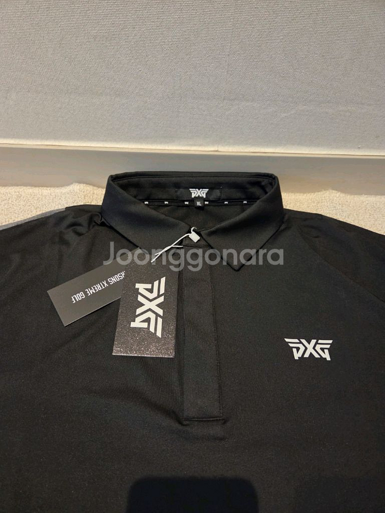 pxg 남성 골프 티셔츠 블랙 xl--3