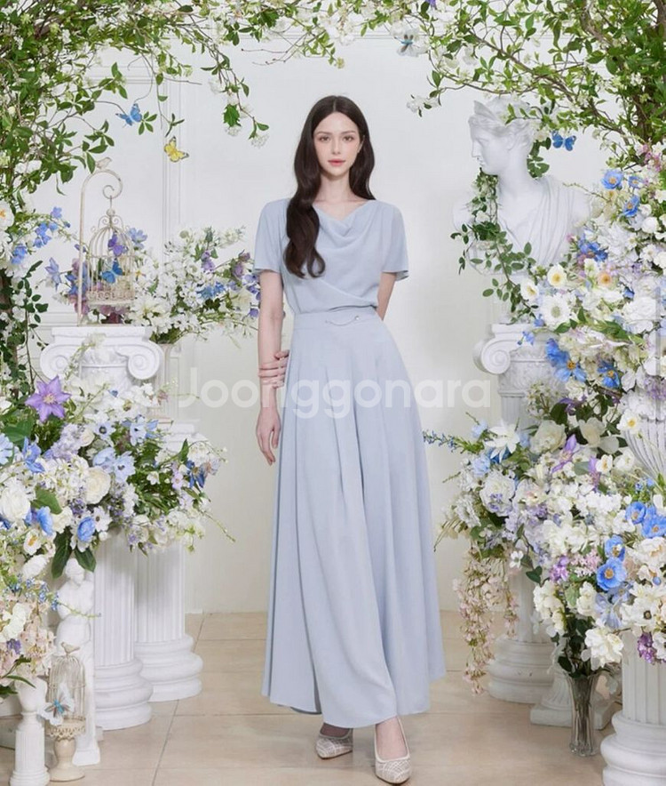 그레이스유 투피스 (블라우스 팬트 세트) 소라색--1