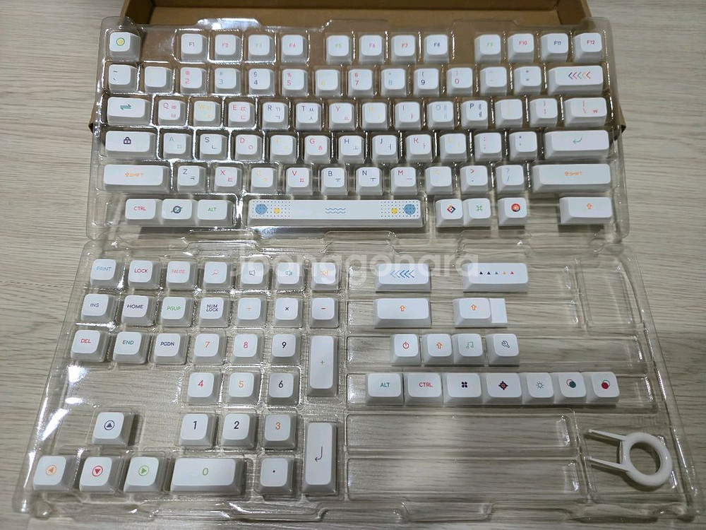 포인트컬러 화이트 XDA 한글 키캡--0