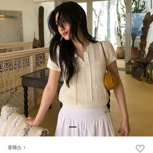 호와스 포르테 크로셰 반팔 니트 새상품