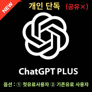 Chat gpt plus, 단독, 공유 아님, 3개월