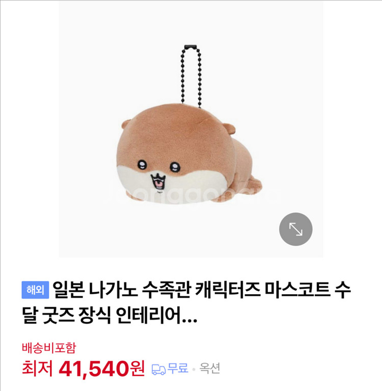 나가노 먼작귀 수족관 캐릭터즈 수달 키링--3