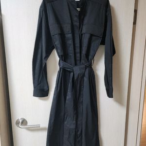 (새제품) DKNY 퓨어 블랙 셔츠 원피스 22년 X